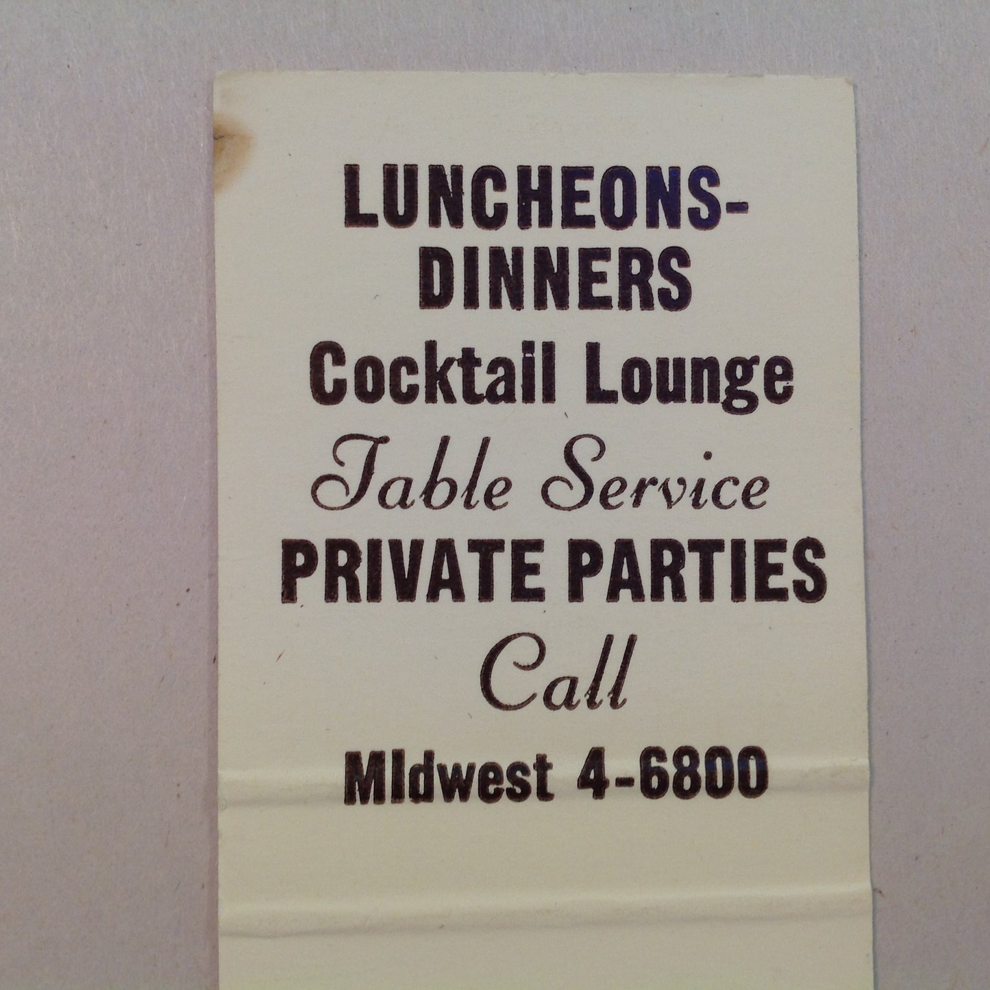 Vintage Matchbook Cover Devon Gables Tea Room Starlit Lounge Dining for 700 Michigan