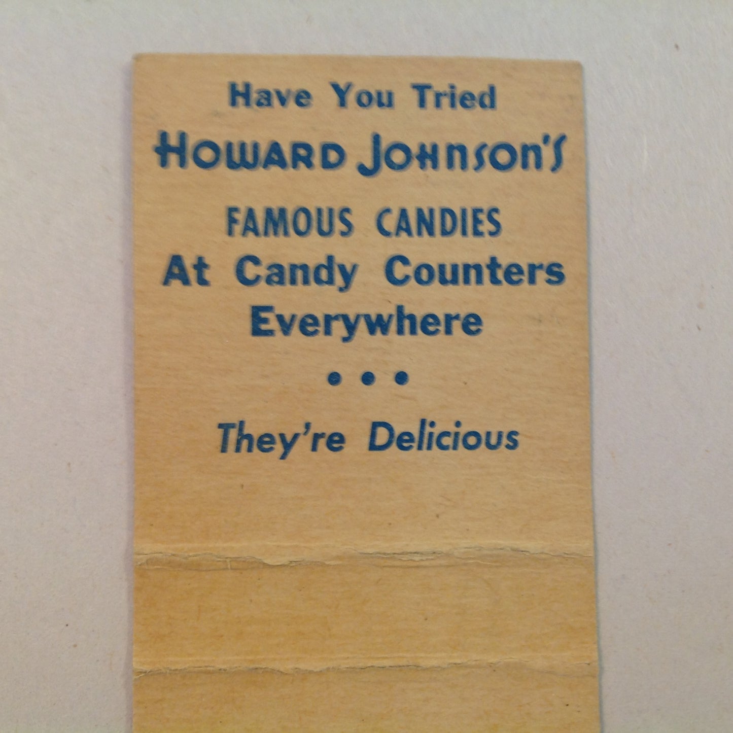 Vintage Matchbook Cover Howard Johnson's Restaurants and Ice Cream Shops Famous HoJo