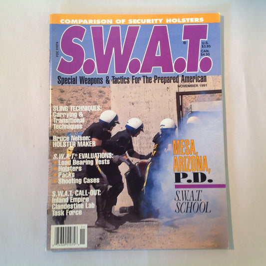 Vintage Nov 1991 S.W.A.T. Magazine Sling Techniques Evaluations Call-Out Holster Maker Bruce Nelson
