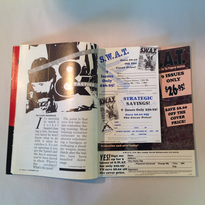 Vintage Nov 1991 S.W.A.T. Magazine Sling Techniques Evaluations Call-Out Holster Maker Bruce Nelson