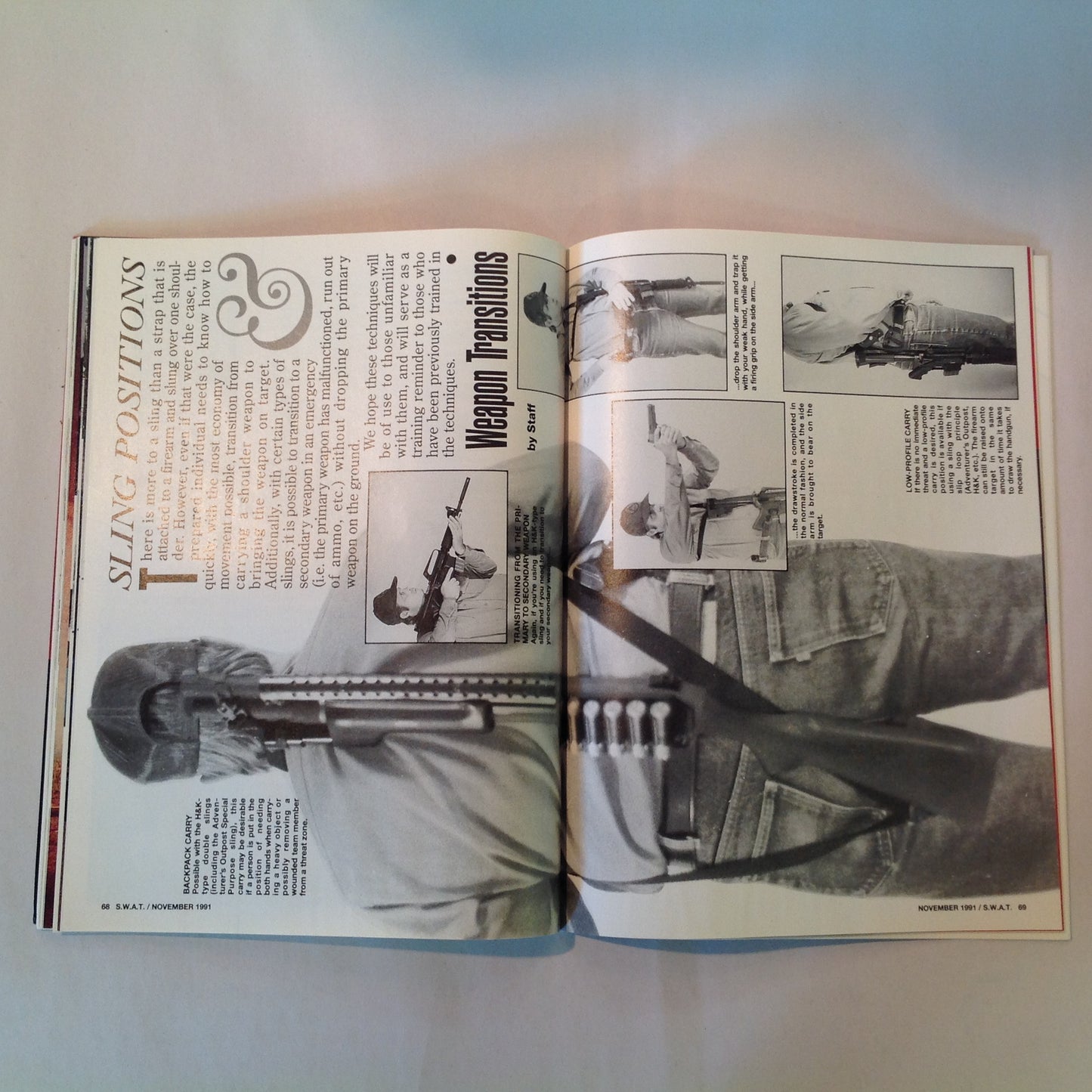 Vintage Nov 1991 S.W.A.T. Magazine Sling Techniques Evaluations Call-Out Holster Maker Bruce Nelson