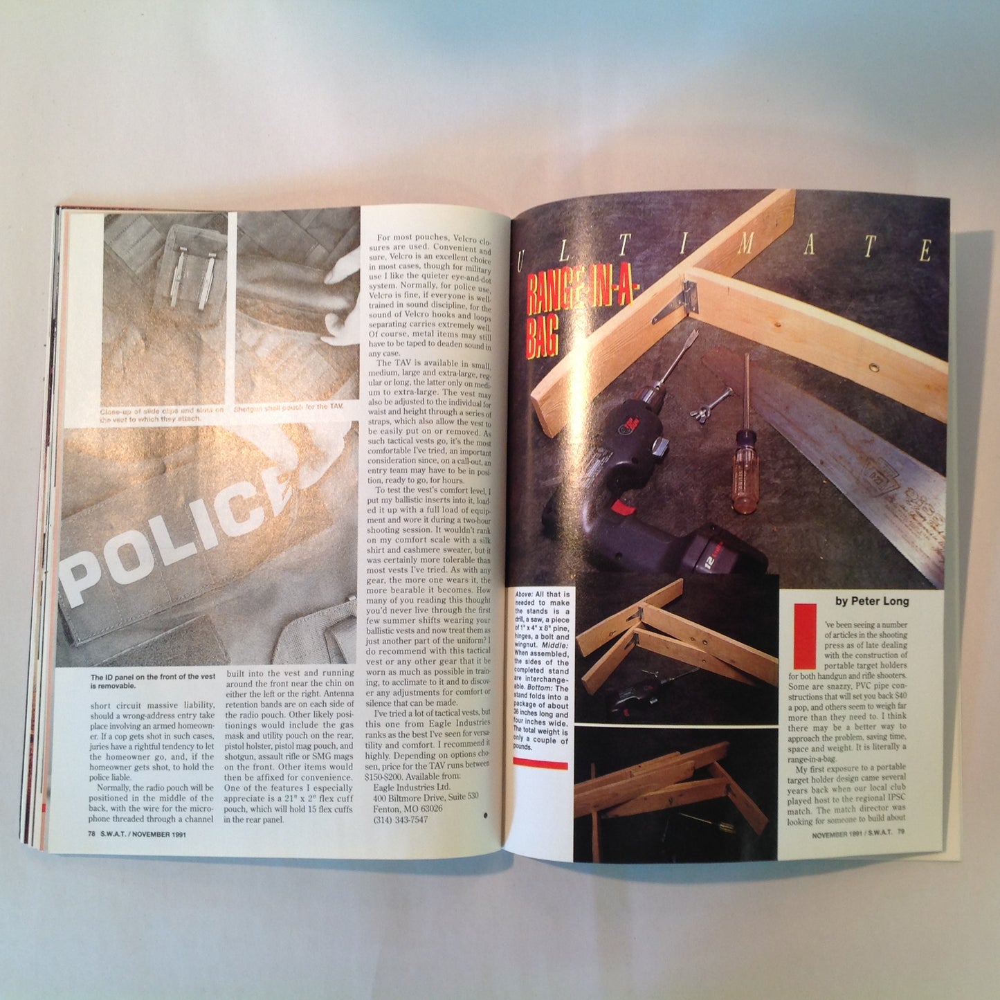 Vintage Nov 1991 S.W.A.T. Magazine Sling Techniques Evaluations Call-Out Holster Maker Bruce Nelson