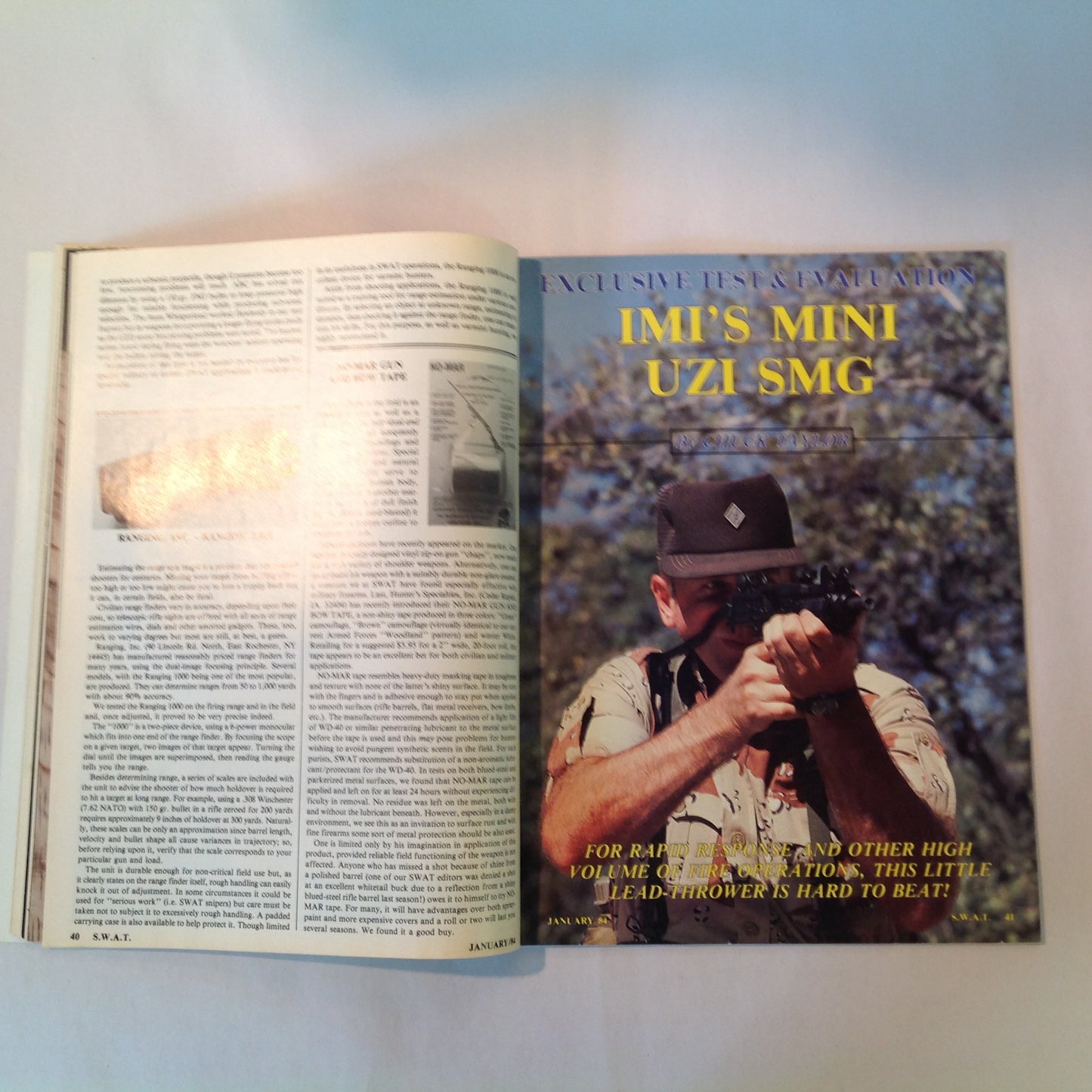 Vintage Jan 1984 S.W.A.T. Magazine Imi Mini Uzi M-10B Walther P-38 Vector 1 M-14/M-1A