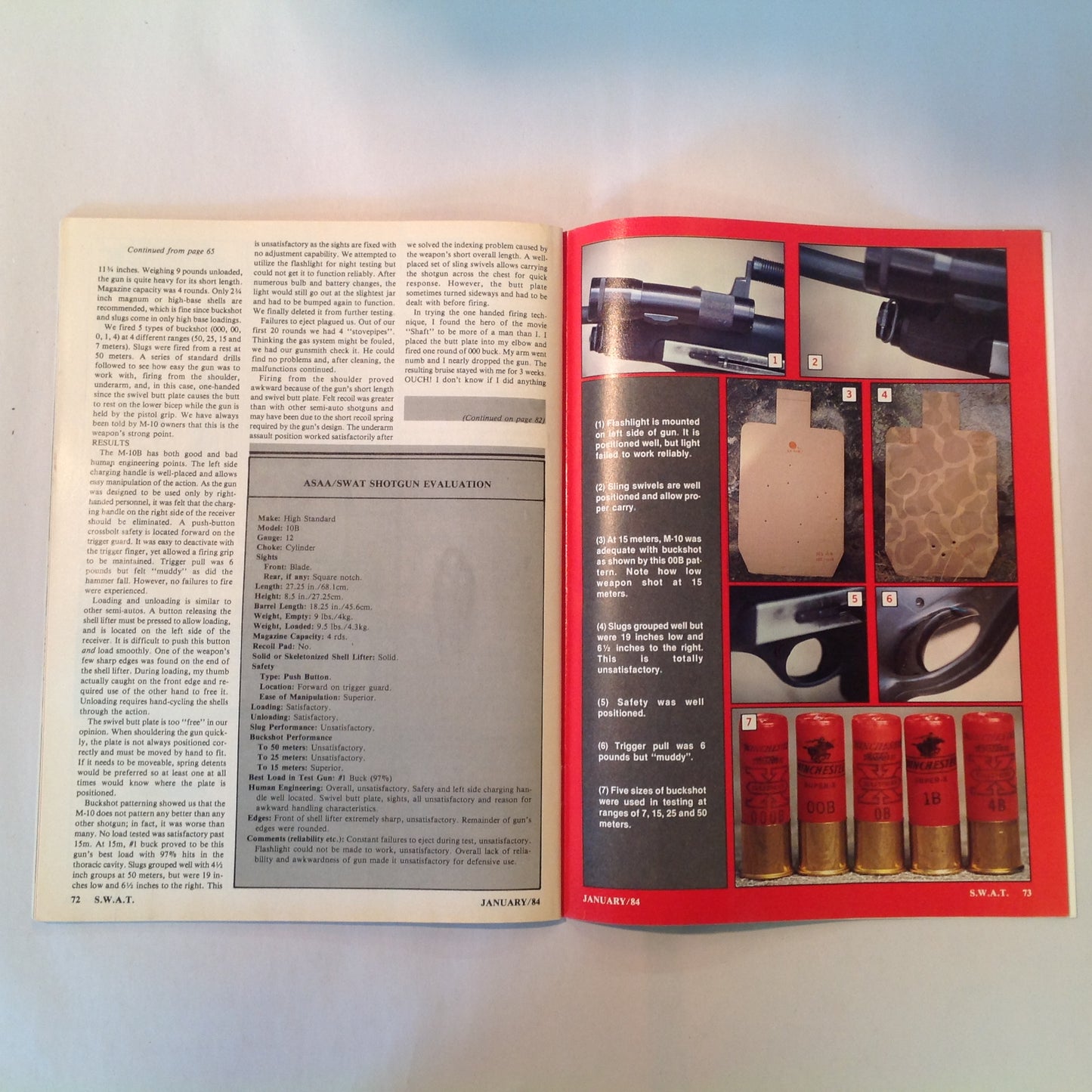 Vintage Jan 1984 S.W.A.T. Magazine Imi Mini Uzi M-10B Walther P-38 Vector 1 M-14/M-1A