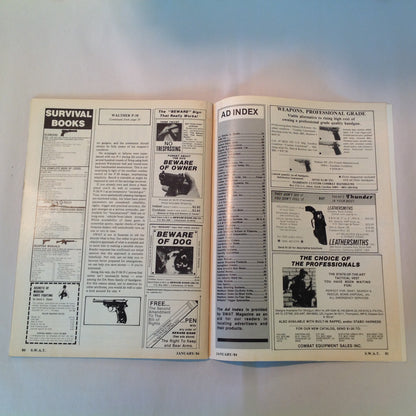 Vintage Jan 1984 S.W.A.T. Magazine Imi Mini Uzi M-10B Walther P-38 Vector 1 M-14/M-1A