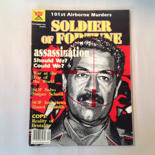 Vintage Sep 1991 Soldier of Fortune Magazine Assassination War at the Top of the World Sniper School Hanoi Hannah 101st Airborne Murder