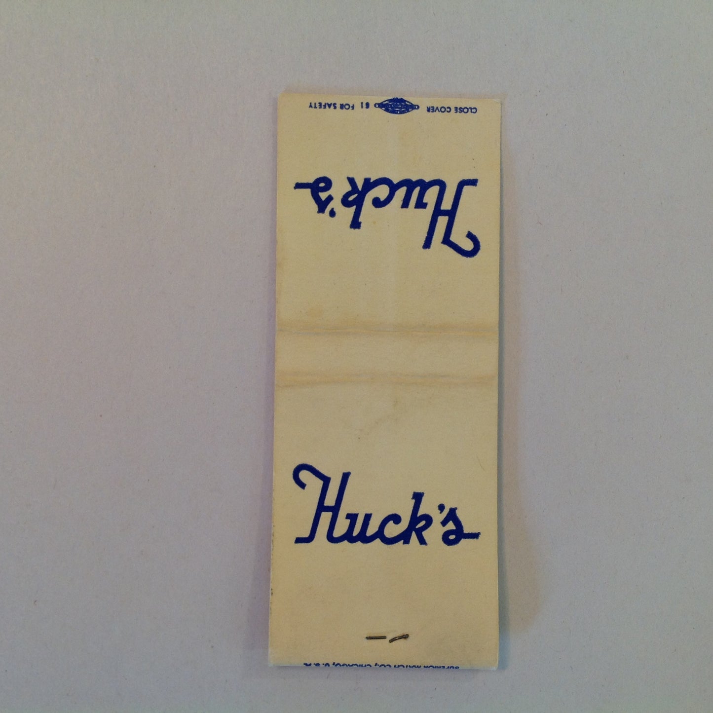 Vtg Matchbook Cover Huck's Restaurant St Clair Shores Jefferson 9 Mile Michigan