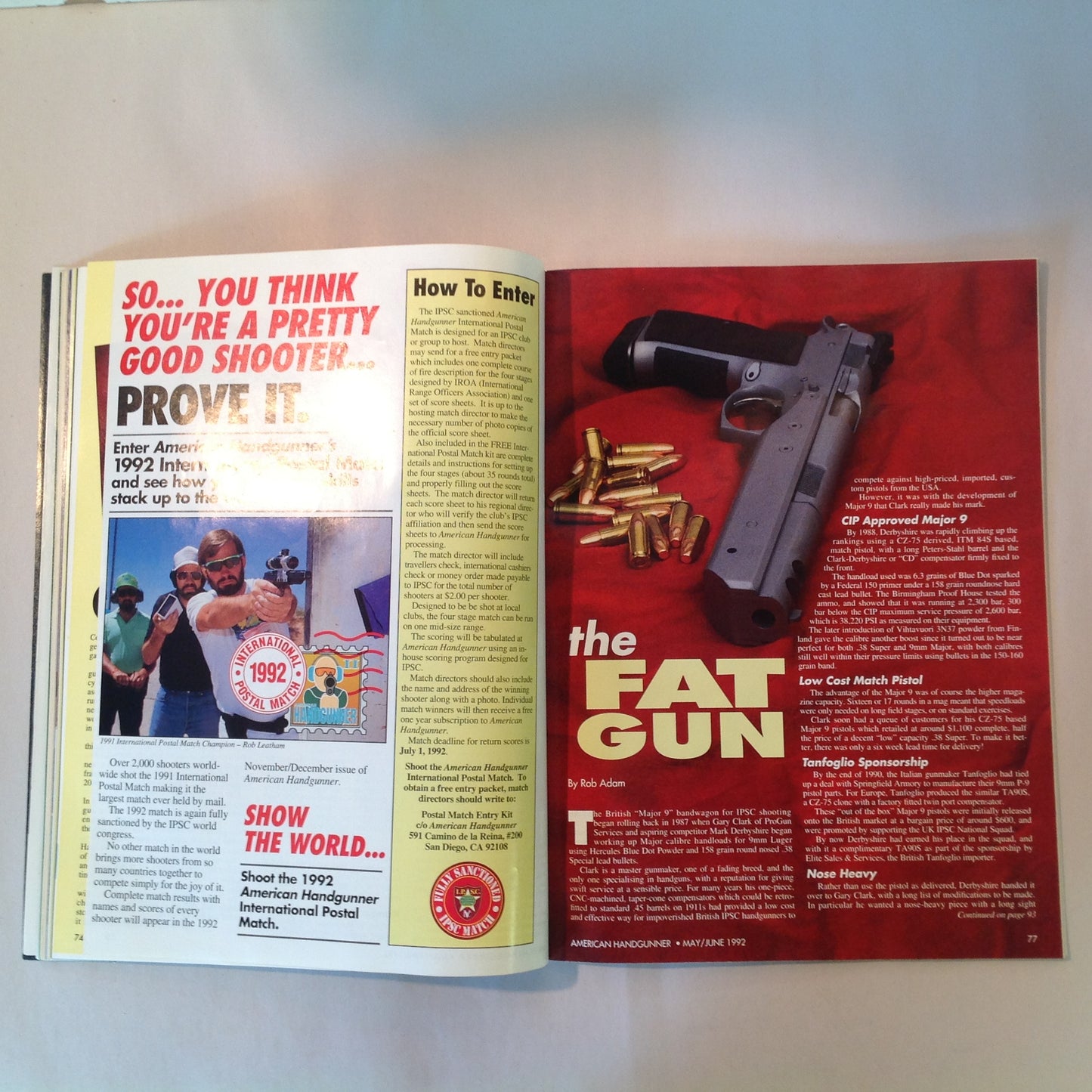 Vintage May/Jun 1992 American Handgunner TNT Power! .44 Magnum .45 Novak Killer Revolver