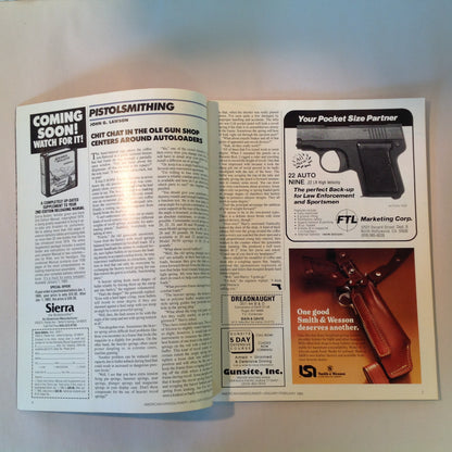 Vintage Jan/Feb 1985 American Handgunner Magazine Southpaws and Semi-Autos Lar's Grizzly IPSC in South Africa Cops and IPSC