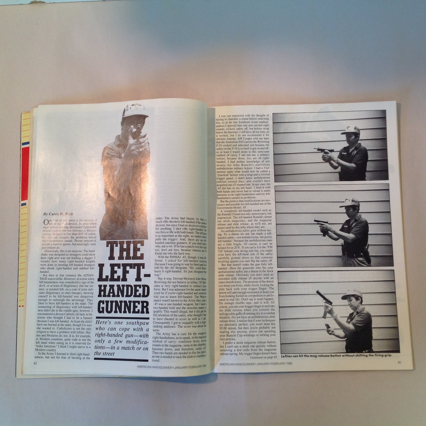 Vintage Jan/Feb 1985 American Handgunner Magazine Southpaws and Semi-Autos Lar's Grizzly IPSC in South Africa Cops and IPSC