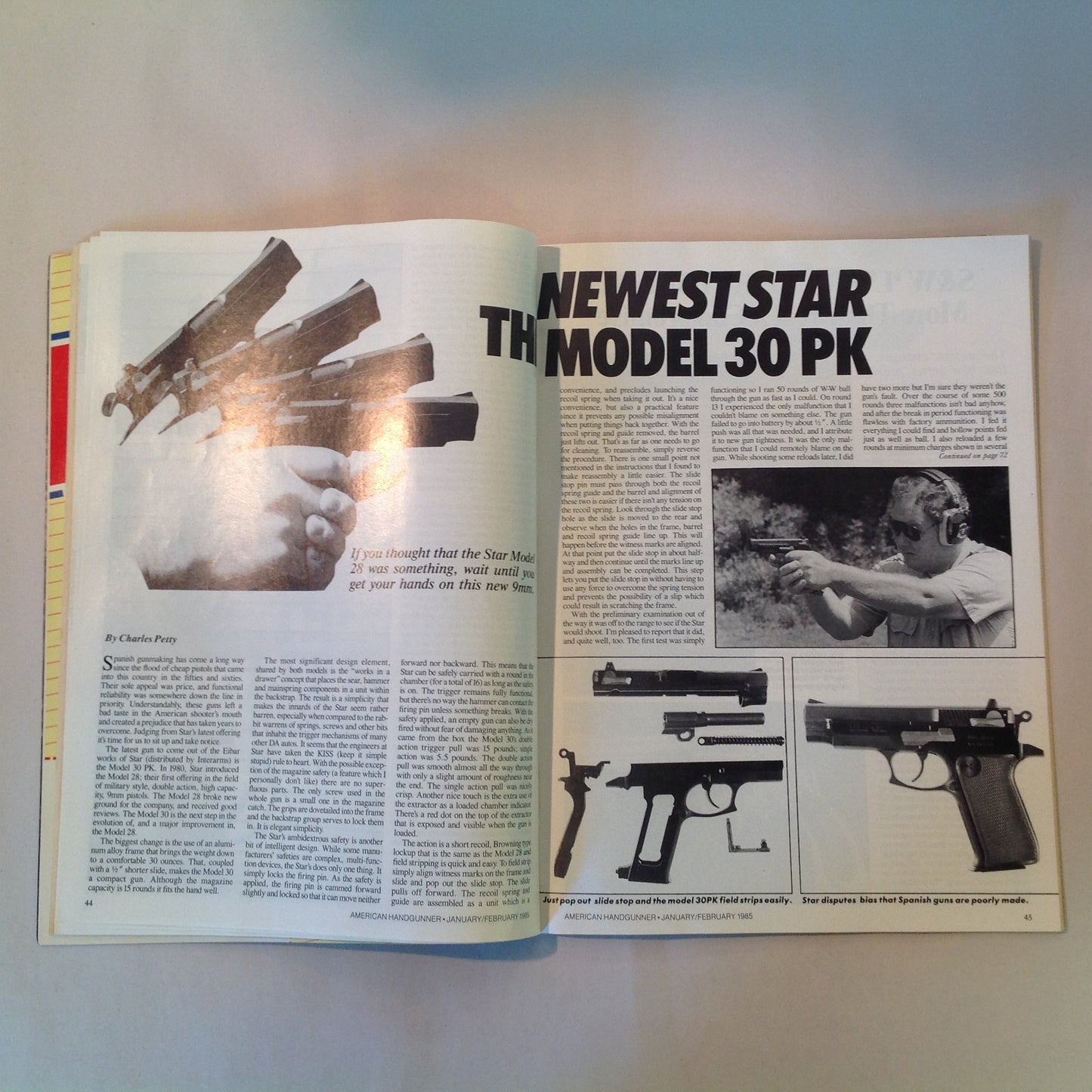 Vintage Jan/Feb 1985 American Handgunner Magazine Southpaws and Semi-Autos Lar's Grizzly IPSC in South Africa Cops and IPSC