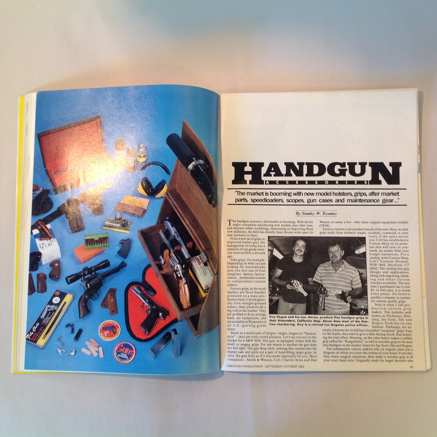 Vintage Sep/Oct 1983 American Handgunner Magazine Handgun Accessories Directory Redhawk Grand Master Deluxe Bianchi Cup Top 10