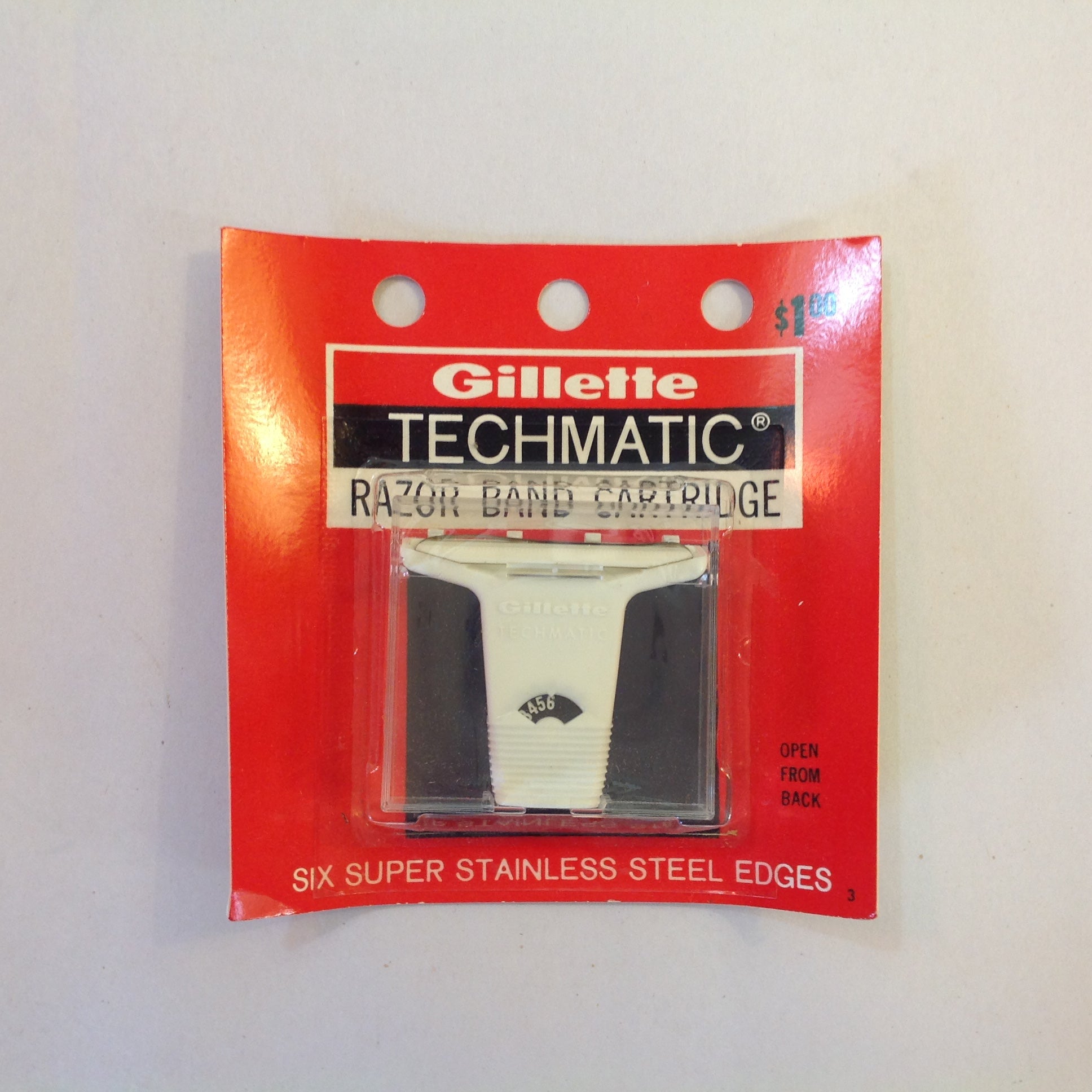 Vintage NOS Gillette Techmatic Razor Band Cartridge Six Super Stainless Steel Edges