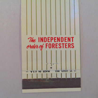 Vintage Matchbook Cover Independent Order of Foresters IOF LBC Benefit Society