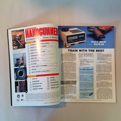 Vintage Jul/Aug 1990 American Handgunner Magazine Custom Combat .45 Auot Big Bore .500 Magnum