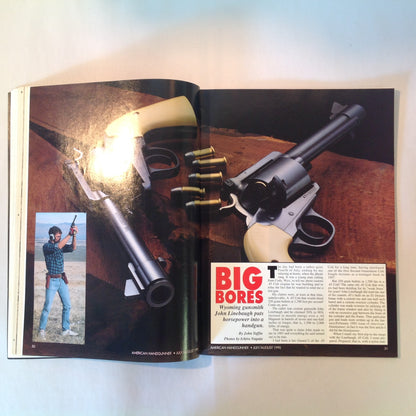 Vintage Jul/Aug 1990 American Handgunner Magazine Custom Combat .45 Auot Big Bore .500 Magnum