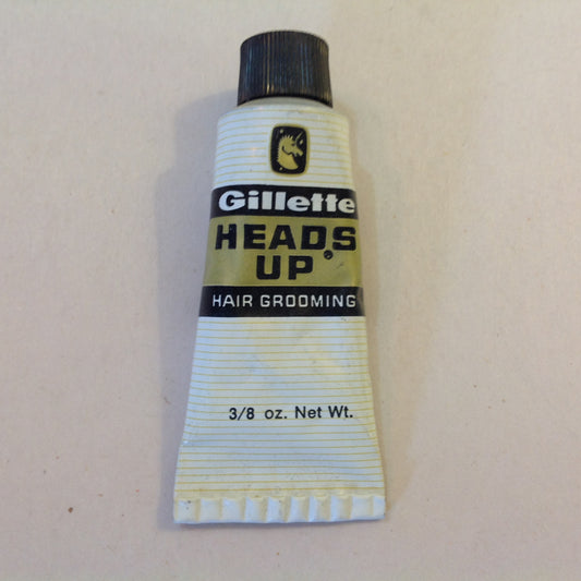 Vintage NOS Gillette Heads Up Hair Grooming 3/8 oz Tube