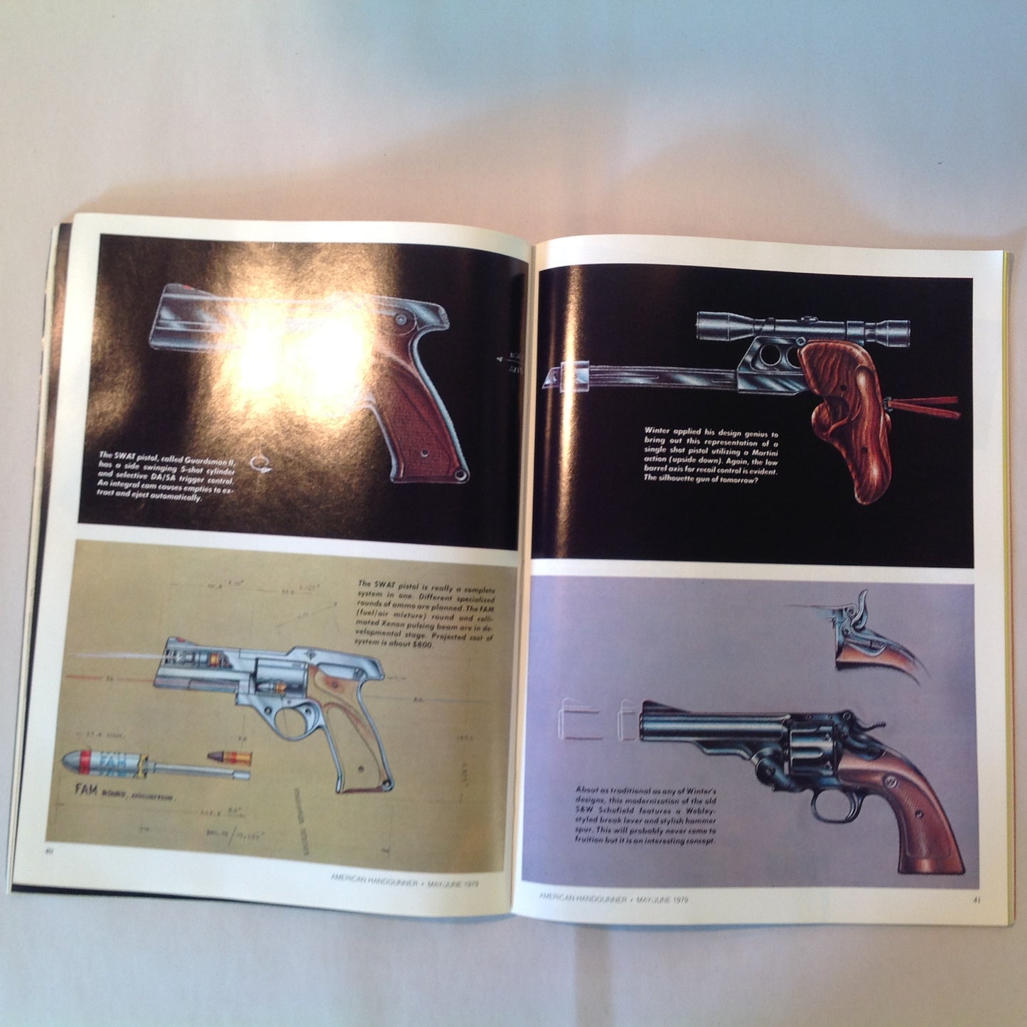 Vintage May/Jun 1979 American Handgunner Magazine Gun Designs of Tomorrow from Winter Arms Devel 9mm M.A.B. Pistols