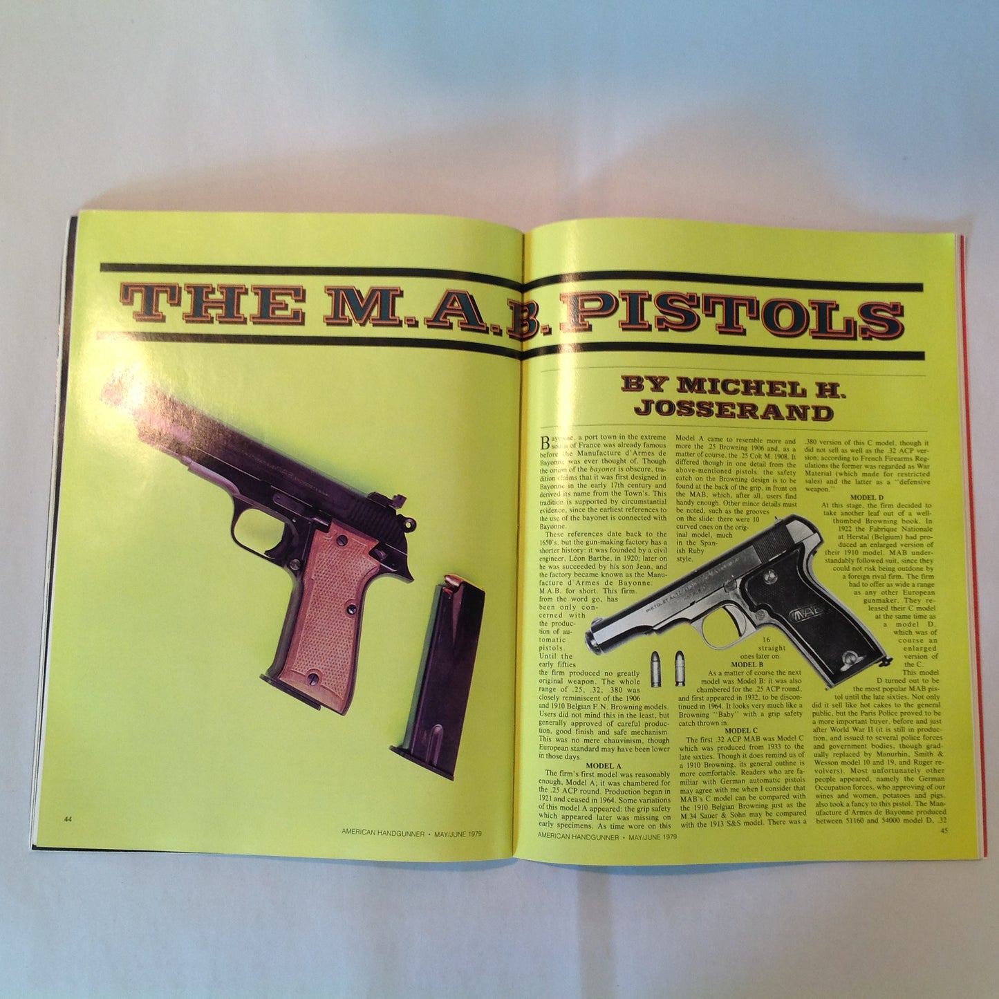 Vintage May/Jun 1979 American Handgunner Magazine Gun Designs of Tomorrow from Winter Arms Devel 9mm M.A.B. Pistols