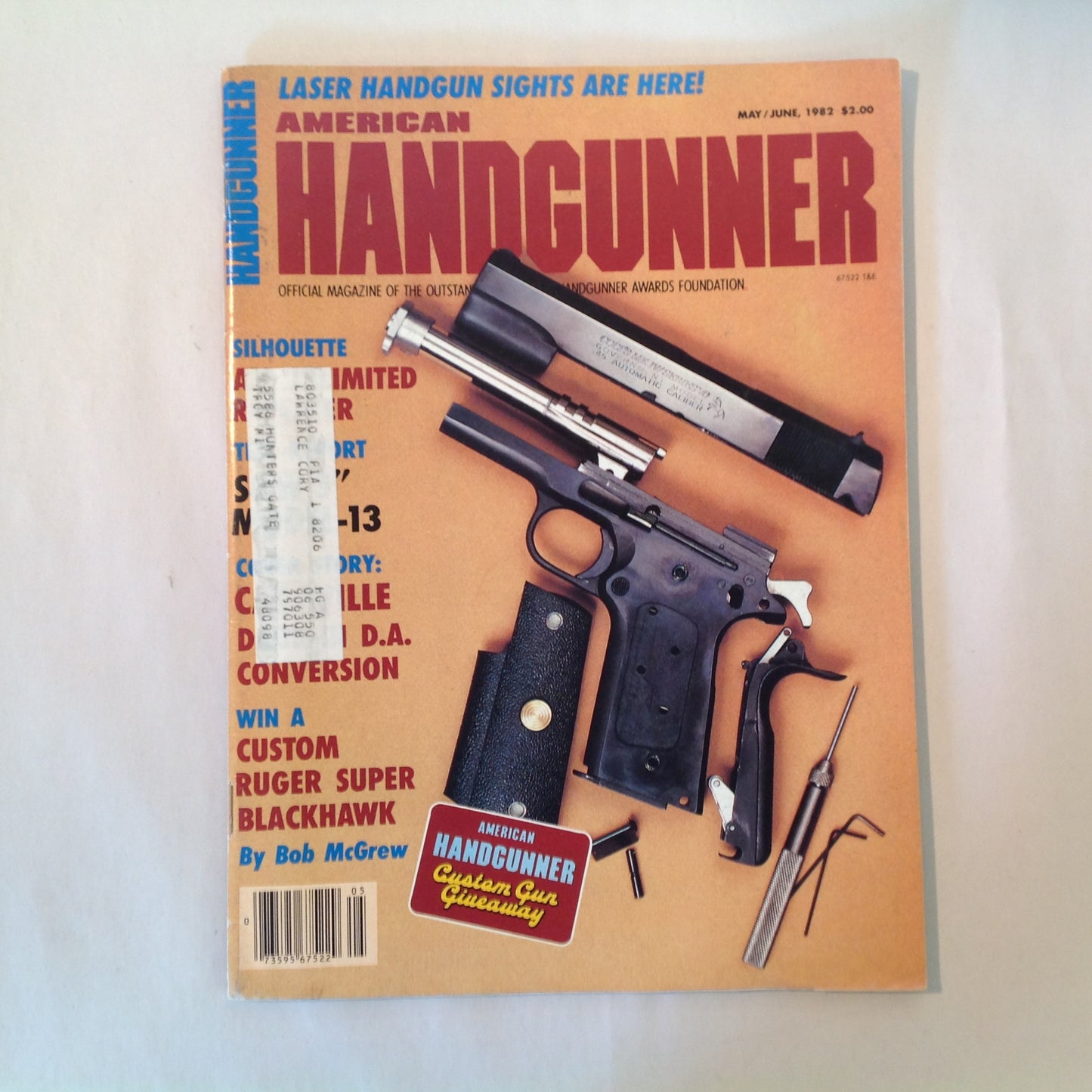 Vintage May/Jun 1982 American Handgunner Magazine Laser Handgun Sights Custom Ruger Super Blackhawk