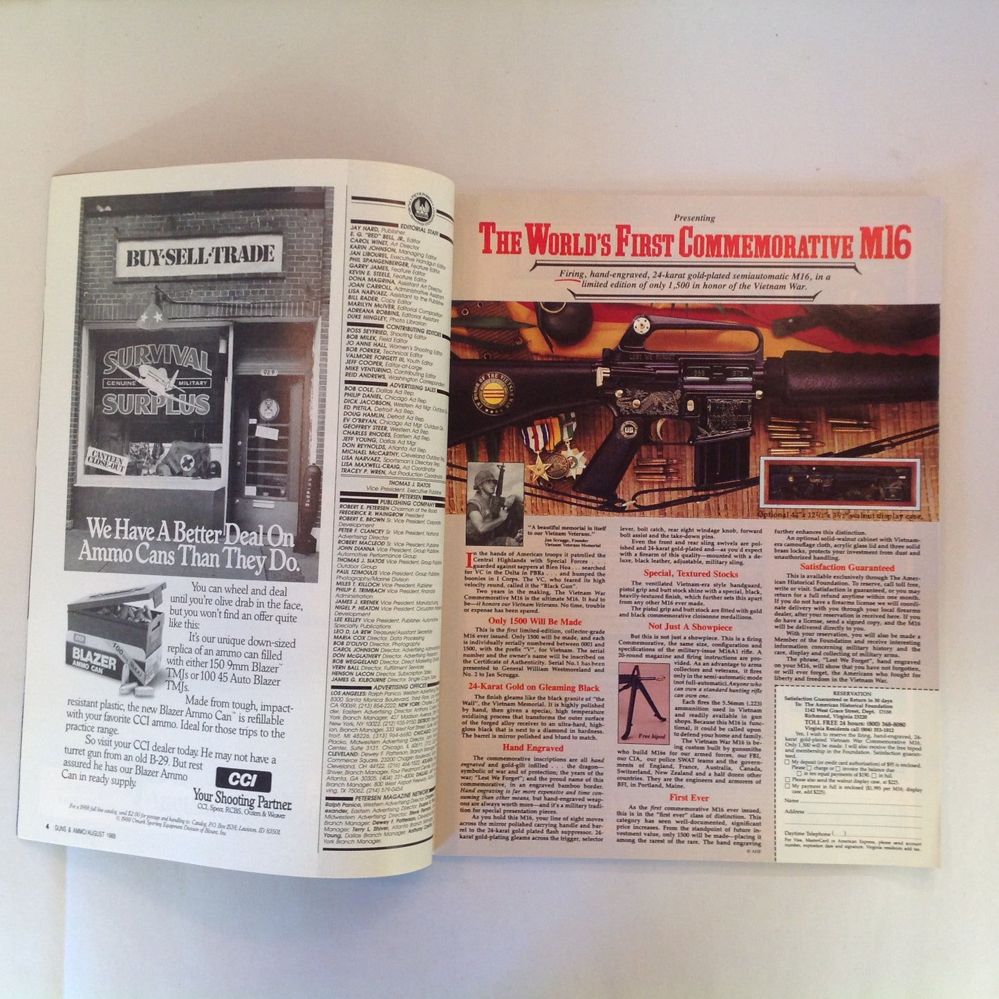Vintage Aug 1988 Guns & Ammo FIE's New Wondernine .22 Combos Preseason Scope Checkup