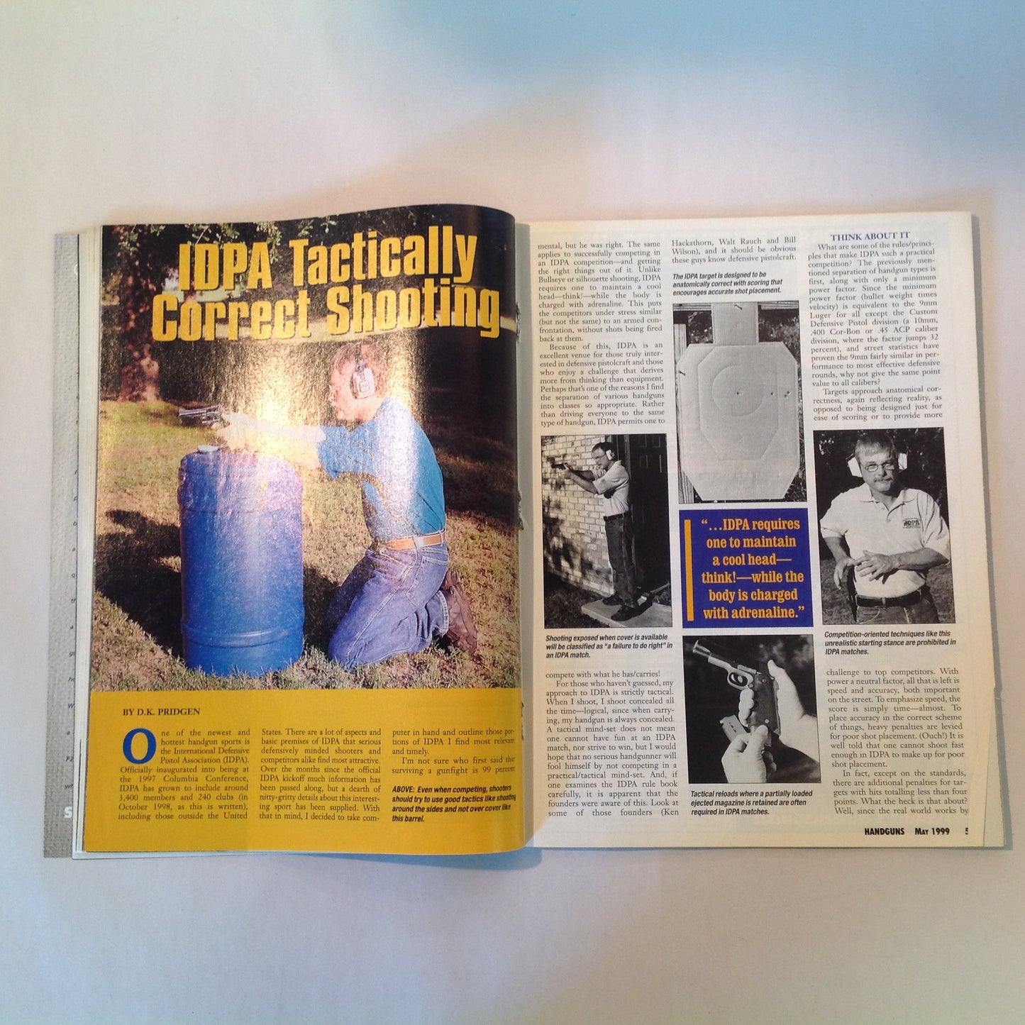 Vintage May 1999 Handguns Magazine Defensive Pistol Special Issue Monolith .45 Auto Beretta Combat Racegun Pro-Carry .45