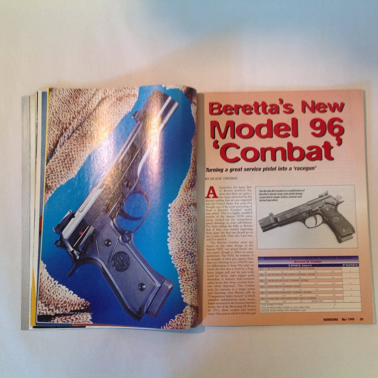 Vintage May 1999 Handguns Magazine Defensive Pistol Special Issue Monolith .45 Auto Beretta Combat Racegun Pro-Carry .45