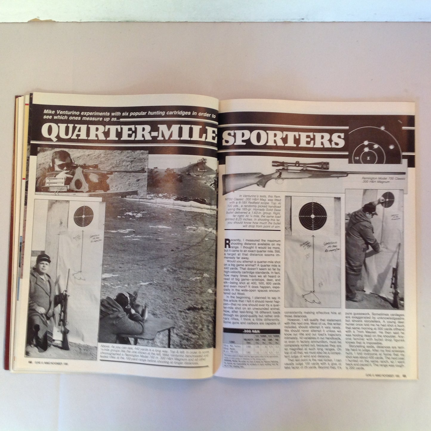 Vintage Nov 1988 Guns & Ammo Smith & Wesson New Generation Autos 1/4 Mile Shooting Frontier Lever Guns