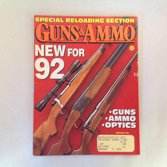 Vintage Feb 1992 Guns & Ammo New For 92 Special Reloading Section