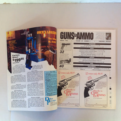 Vintage Mar 1985 Guns & Ammo Electronic Spark-Fire .22 Savage 110 Best 9mm Auto Pistol