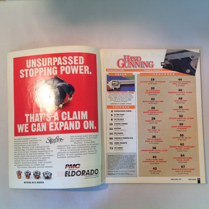 Vintage Mar/Apr 1994 Hand Gunning Magazine '94 Buyer's Guide 200 Guns First Looks Colt Taurus Browning