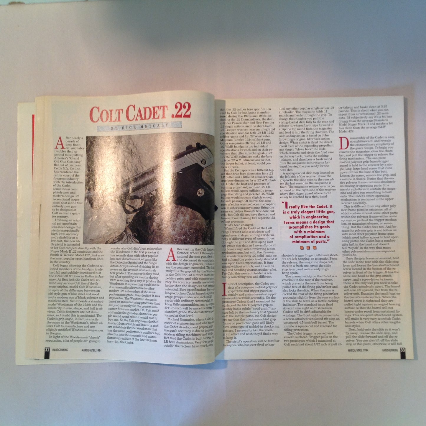 Vintage Mar/Apr 1994 Hand Gunning Magazine '94 Buyer's Guide 200 Guns First Looks Colt Taurus Browning