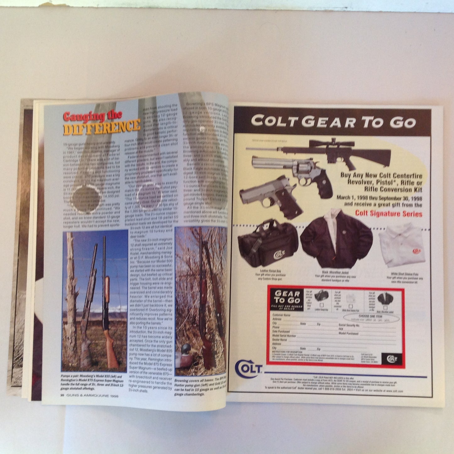 Vintage Jun 1998 Guns & Ammo 40th Anniversary Exclusive Revolutionary Auto Pistol Scattergun Power Play Custom .45's