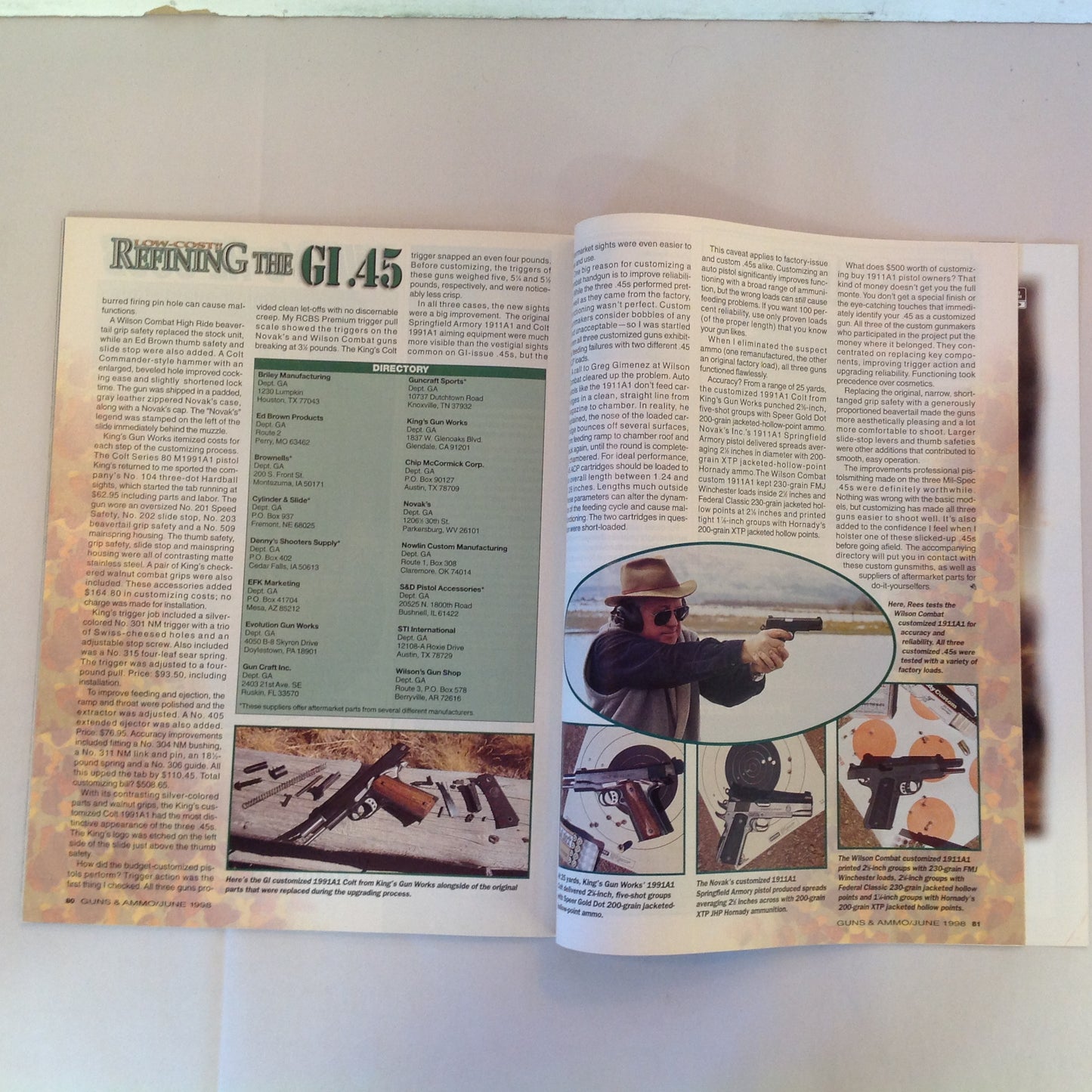 Vintage Jun 1998 Guns & Ammo 40th Anniversary Exclusive Revolutionary Auto Pistol Scattergun Power Play Custom .45's