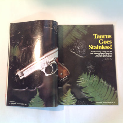Vintage Jan/Feb 1992 Hand Gunning Magazine Wiley Clapp Spotlights Six Top Guns Taurus Goes Stainless Special Match Update Safari Arms RCBS Ammomaster