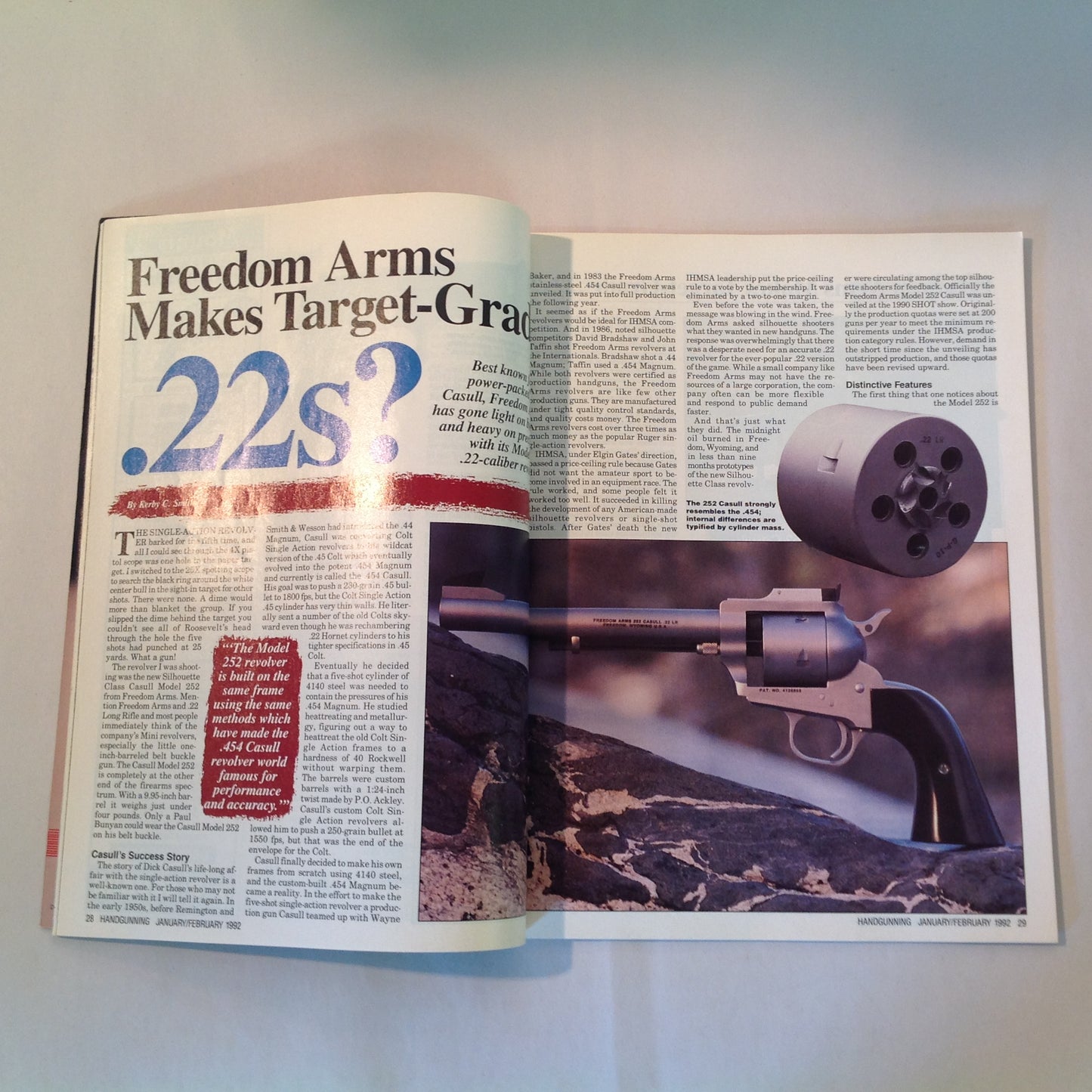 Vintage Jan/Feb 1992 Hand Gunning Magazine Wiley Clapp Spotlights Six Top Guns Taurus Goes Stainless Special Match Update Safari Arms RCBS Ammomaster