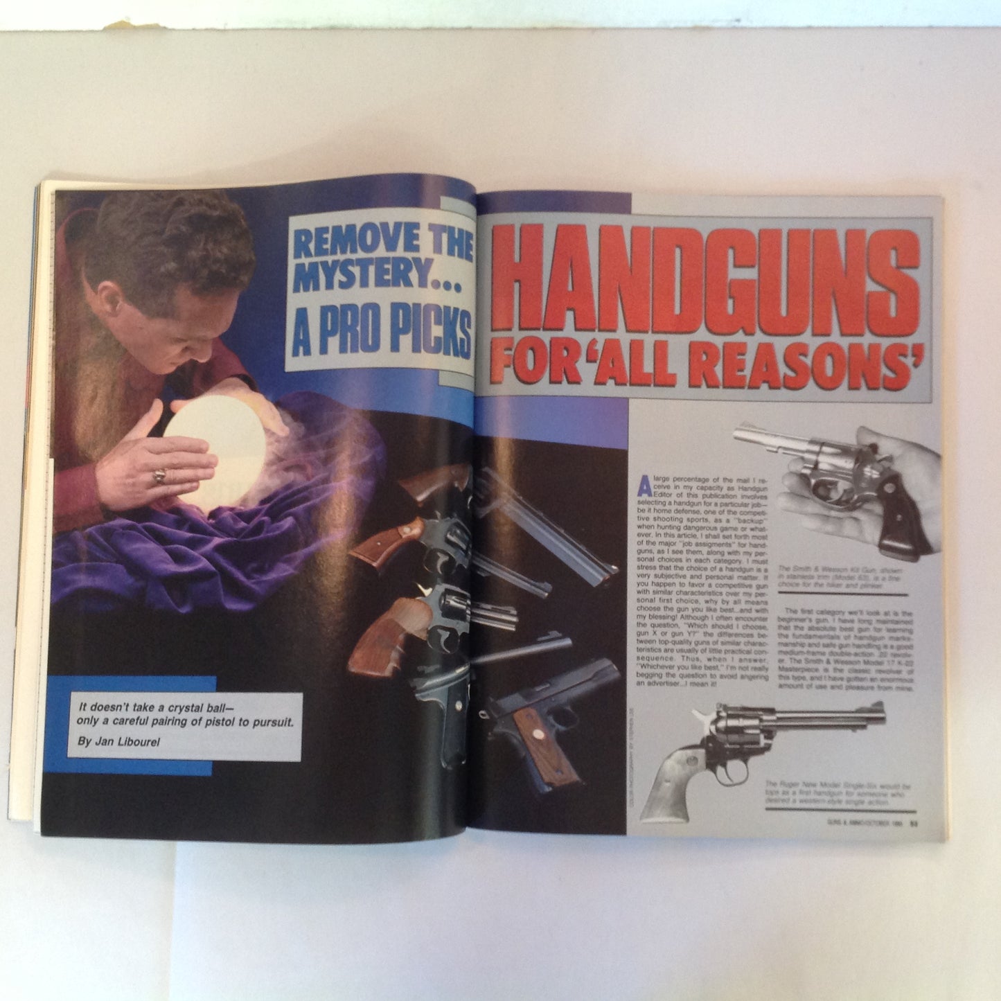 Vintage Oct 1988 Guns & Ammo New for the 90's Ruger Five-Shot .38 Handguns For All Reasons Special Handgun Issue