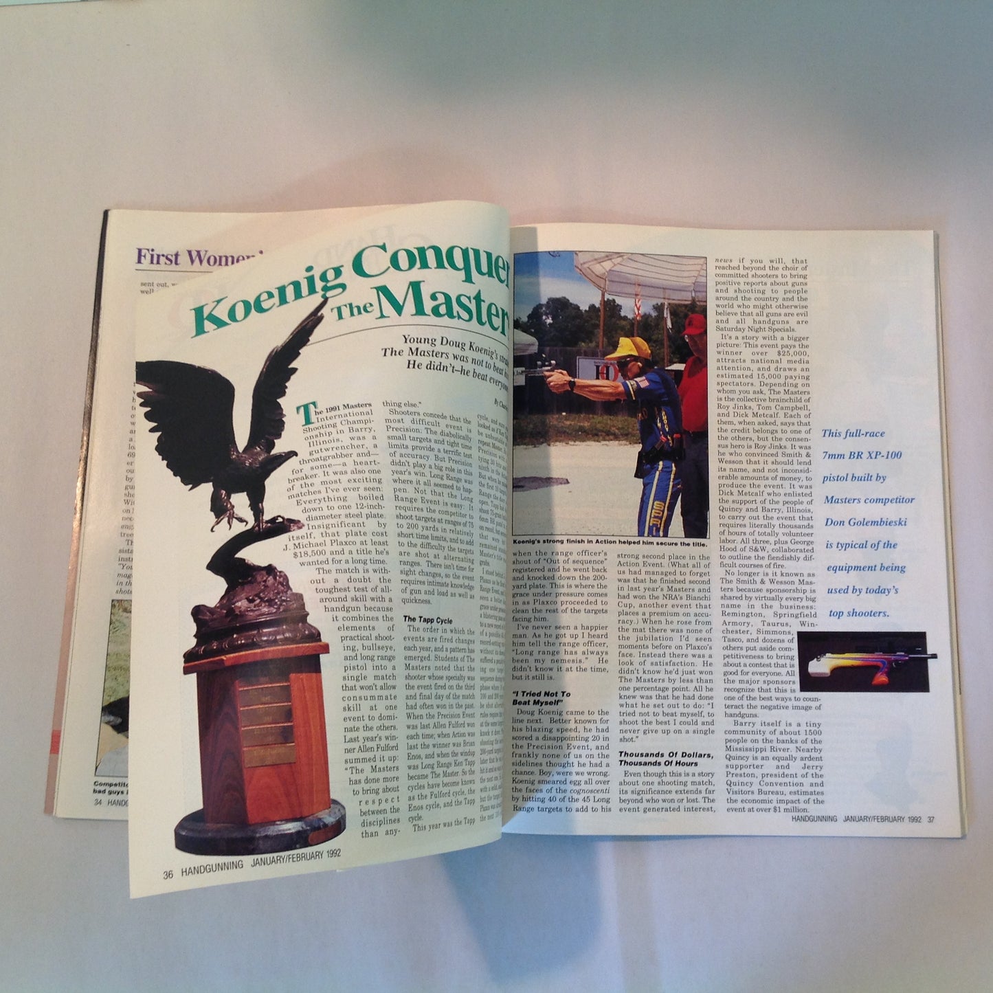 Vintage Jan/Feb 1992 Hand Gunning Magazine Wiley Clapp Spotlights Six Top Guns Taurus Goes Stainless Special Match Update Safari Arms RCBS Ammomaster
