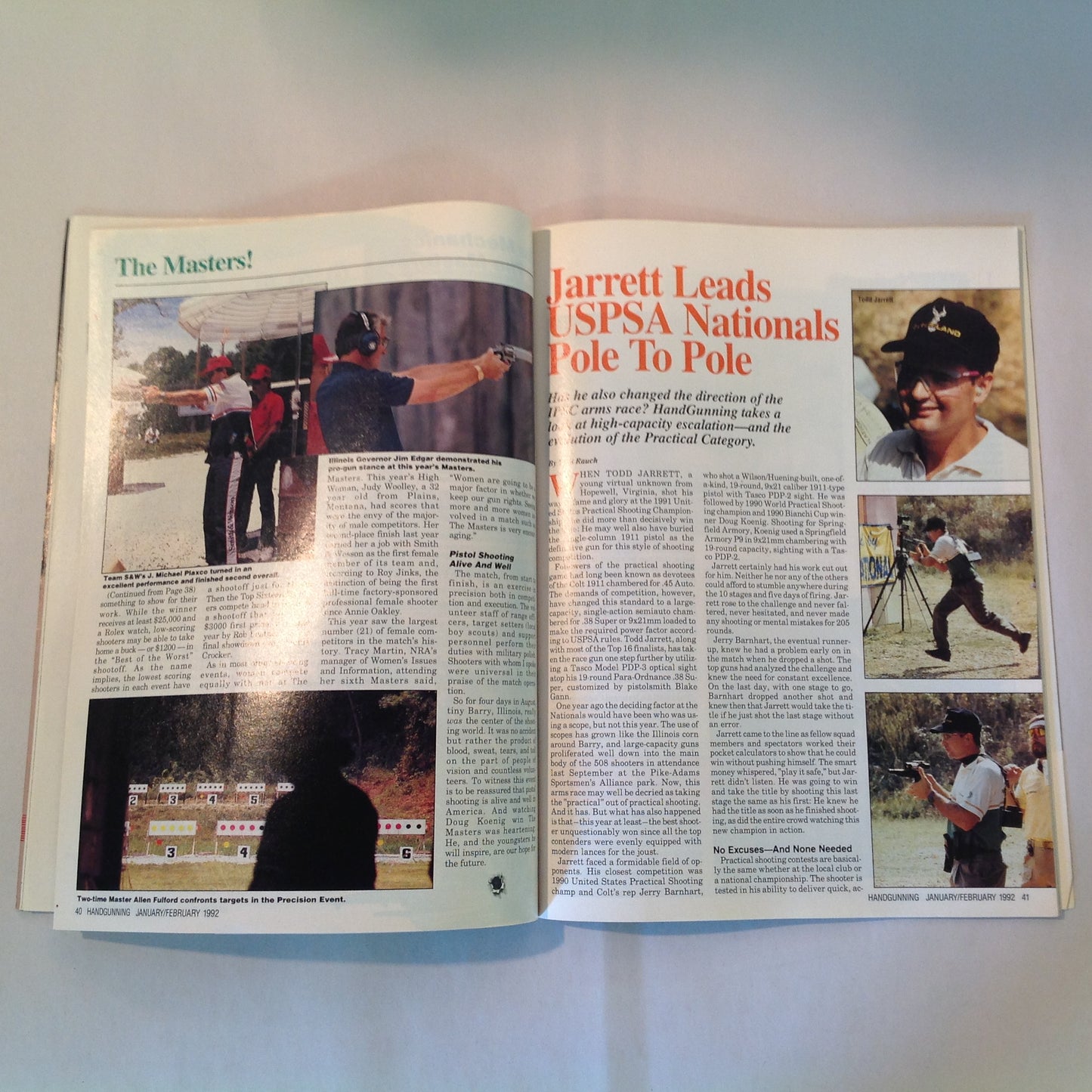 Vintage Jan/Feb 1992 Hand Gunning Magazine Wiley Clapp Spotlights Six Top Guns Taurus Goes Stainless Special Match Update Safari Arms RCBS Ammomaster