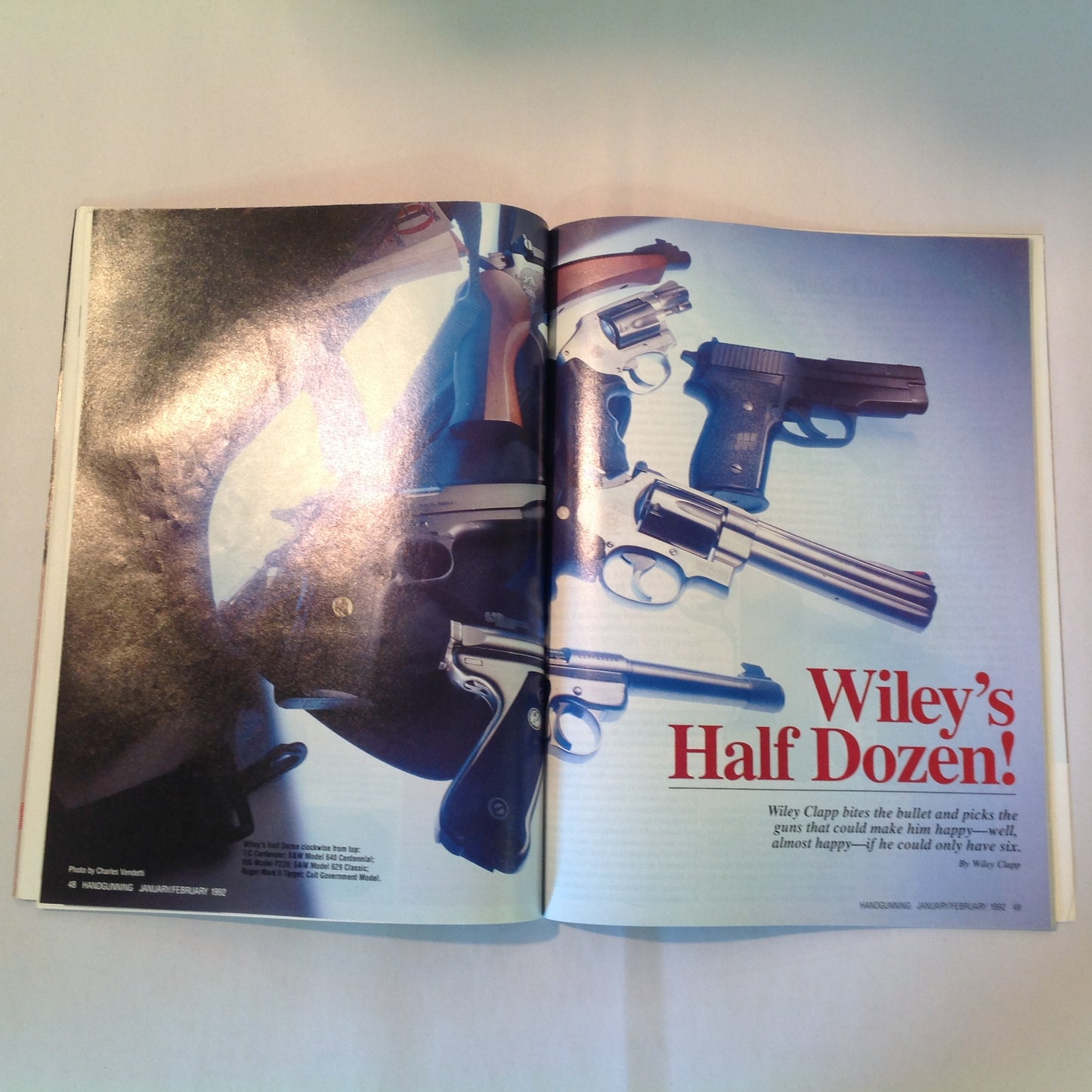 Vintage Jan/Feb 1992 Hand Gunning Magazine Wiley Clapp Spotlights Six Top Guns Taurus Goes Stainless Special Match Update Safari Arms RCBS Ammomaster