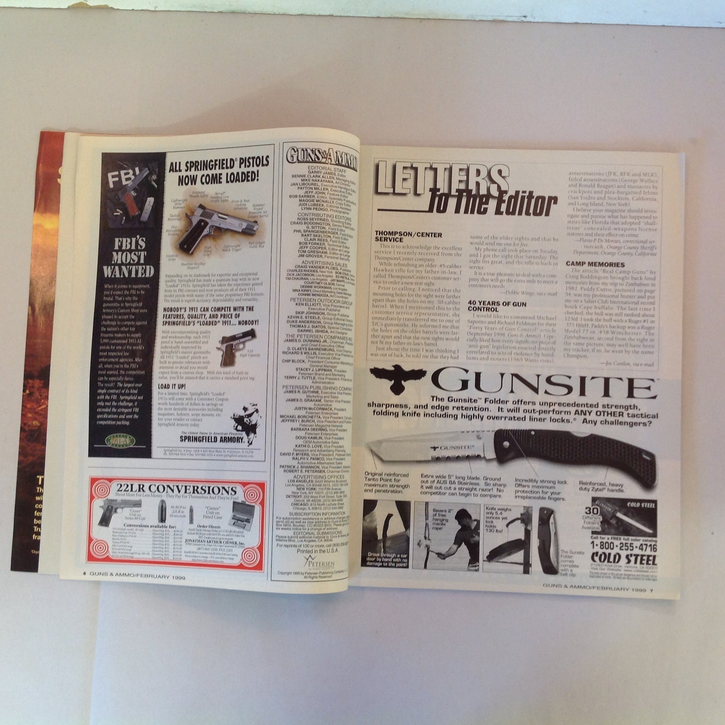 Vintage Feb 1999 Guns & Ammo Heavy Metal Hi-Powers Accessory Buyer's Guide Baby Luger Y2K DISASTER