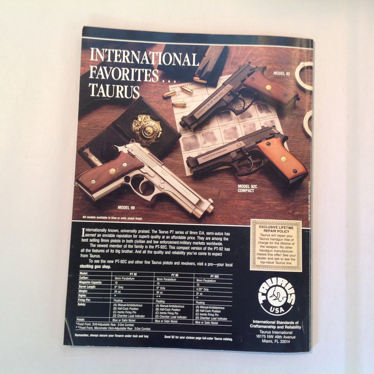 Vintage Jan/Feb 1992 Hand Gunning Magazine Wiley Clapp Spotlights Six Top Guns Taurus Goes Stainless Special Match Update Safari Arms RCBS Ammomaster
