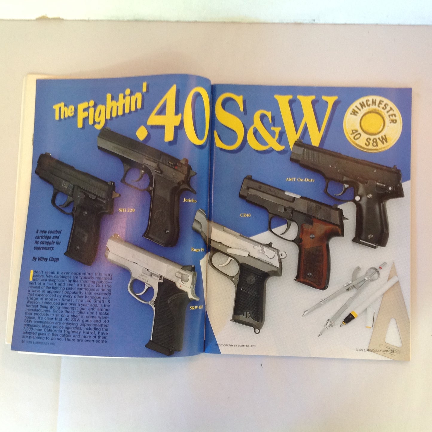 Vintage Jul 1991 Guns & Ammo The Fightin' .40 S&W Three Main Magnums Gun Care Do's & Dont's