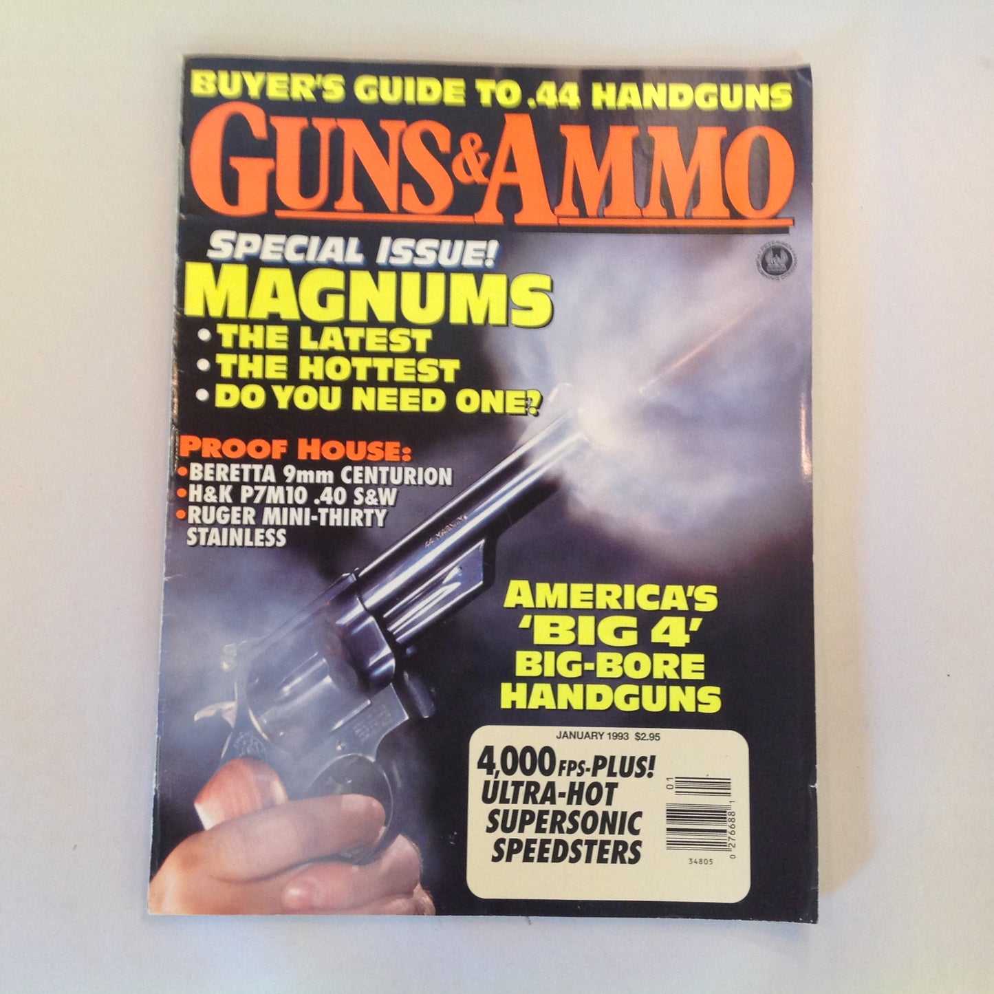 Vintage Jan 1993 Guns & Ammo Buyer's Guide to .44 Handguns Special Issue Magnums America's Big 4 Bore Handguns