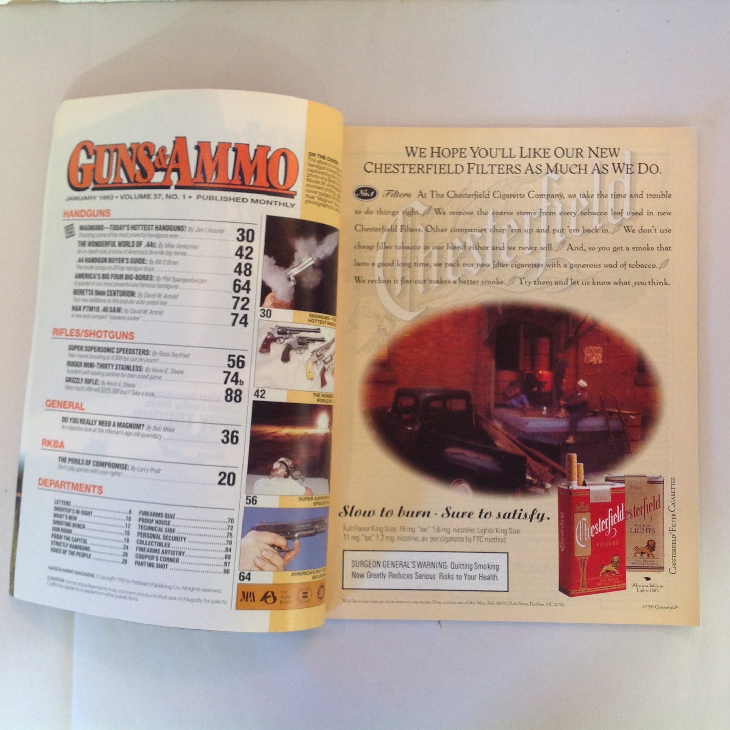 Vintage Jan 1993 Guns & Ammo Buyer's Guide to .44 Handguns Special Issue Magnums America's Big 4 Bore Handguns