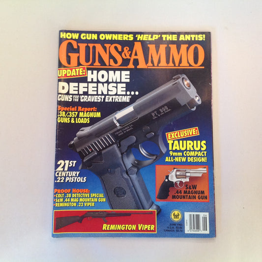 Vintage Jun 1993 Guns & Ammo Update: Home Defense 21st Century .22 Pistols Remington Viper Taurus 9mm New Design