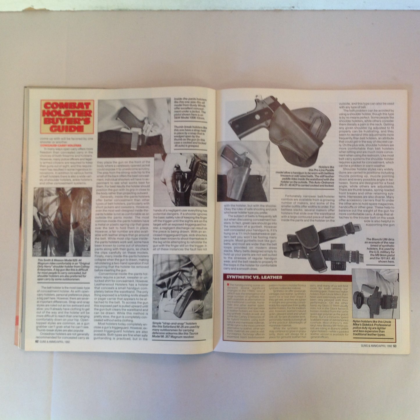 Vintage Apr 1992 Guns & Ammo Handgun Trends Shorty Cartridges New NRA