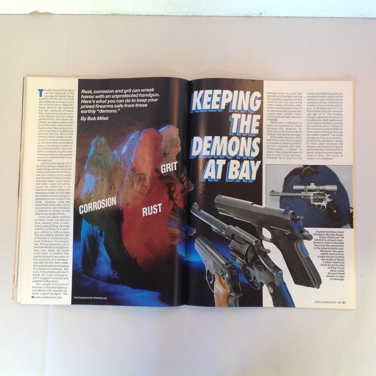 Vintage Apr 1992 Guns & Ammo Handgun Trends Shorty Cartridges New NRA