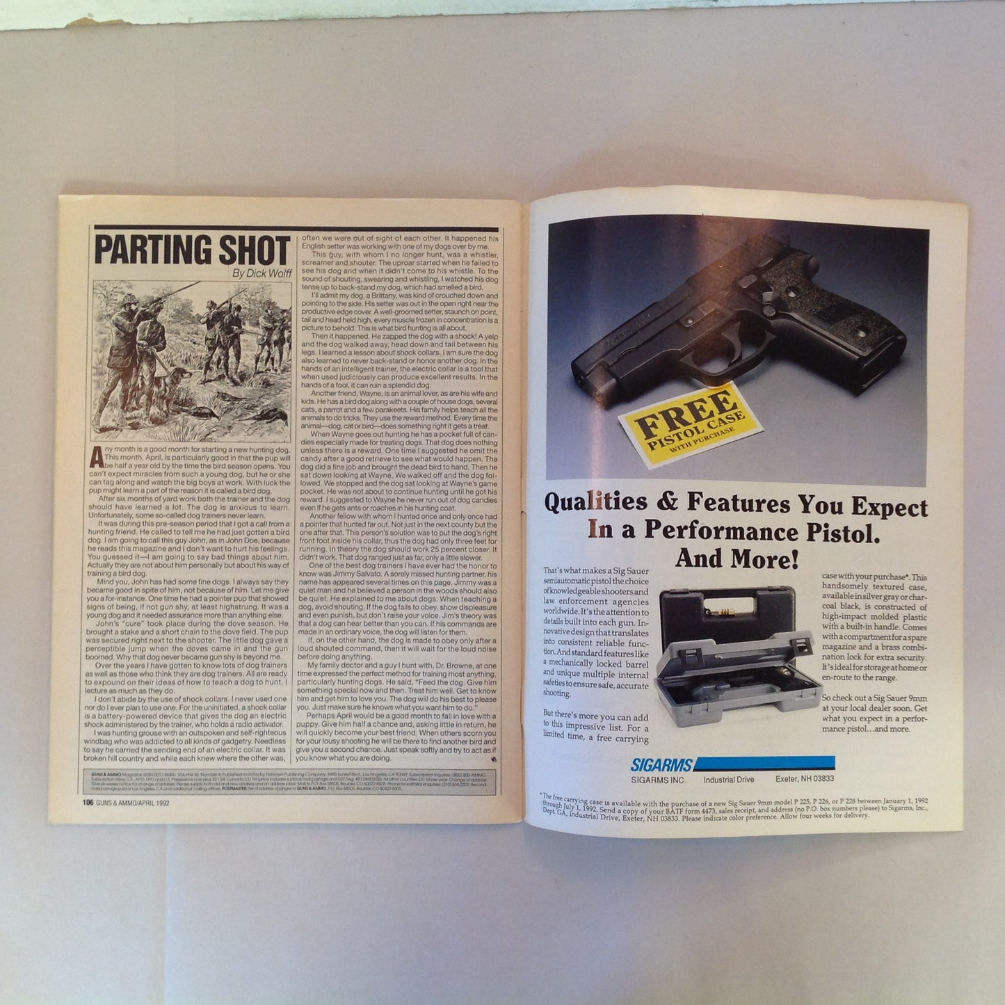 Vintage Apr 1992 Guns & Ammo Handgun Trends Shorty Cartridges New NRA