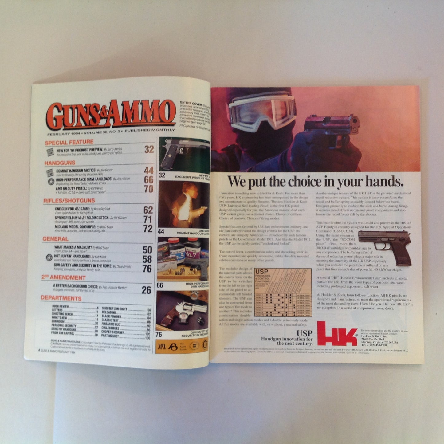Vintage Feb 1994 Guns & Ammo New For 94 Guns Ammo Optics Combat Handgun Tactics